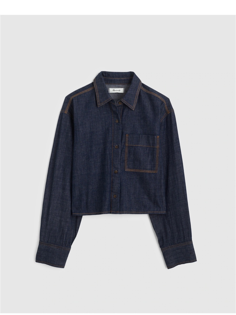 Madewell Rigid Rinse Denim Straight Hem Line Button-Up Shirt Jacket NZ025 Small
